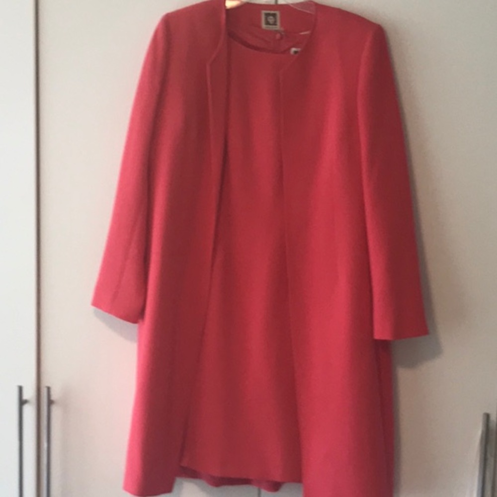Anne Klein dress and long jacket.